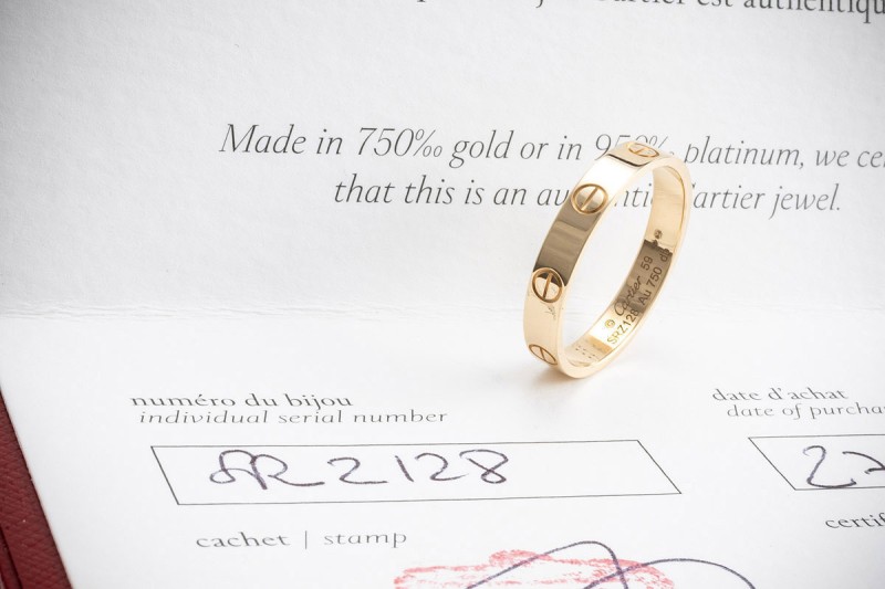 Cartier Love Ring Schmales Modell in Gelbgold 750 Trauring Größe 59 