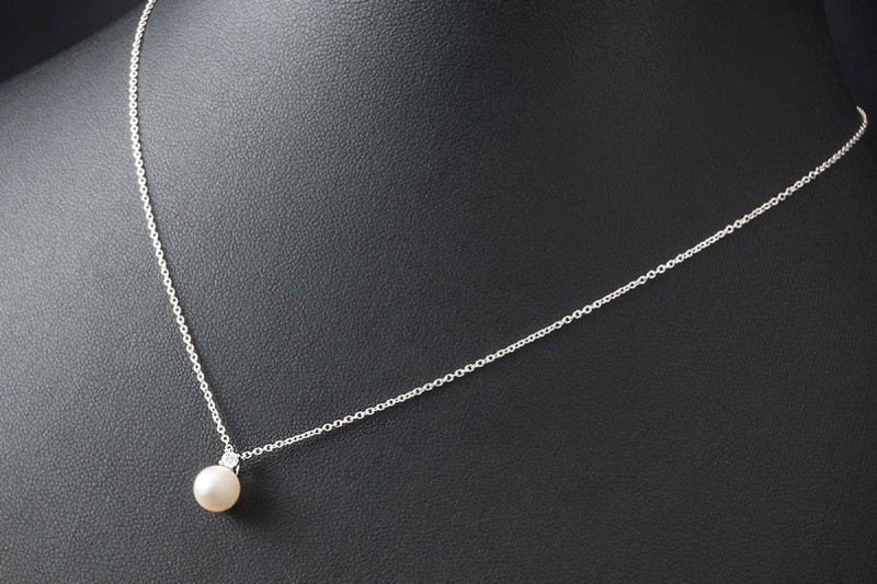 Tiffany Collier Kette Signature Pearls Perle und Diamant in Weißgold 750 