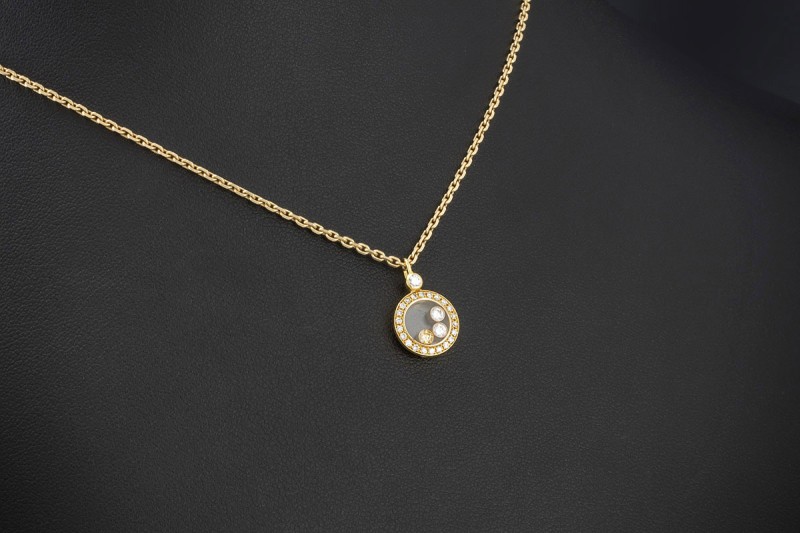 Chopard Happy Diamonds Anhänger Kleines Modell Diamanten in Gelbgold 750 