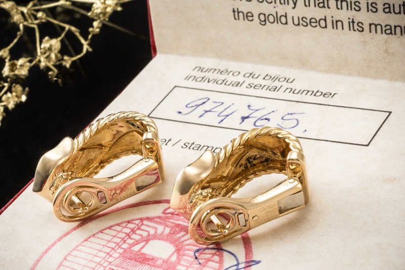 Cartier Ohrringe C de Cartier Clip Ohrstecker geflochten in Gelbgold 750 