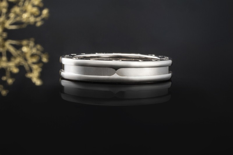 BVLGARI B.zero1 1-Band Ring Klassisch in 750er Weißgold Größe 63 