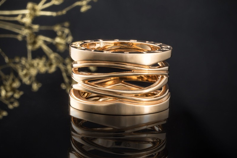 BVLGARI B.zero1 4-Band Ring Sonderedition Zaha Hadid 52 in Roségold 750 