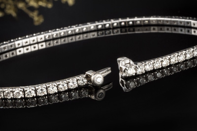 H.Stern Tennisarmband mit 2,62 Carat feurigen Diamanten in Weißgold 750 