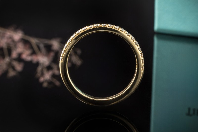 Tiffany & Co. Soleste Offener Eternity Ring Ehering 750er Gelbgold Gr 50 