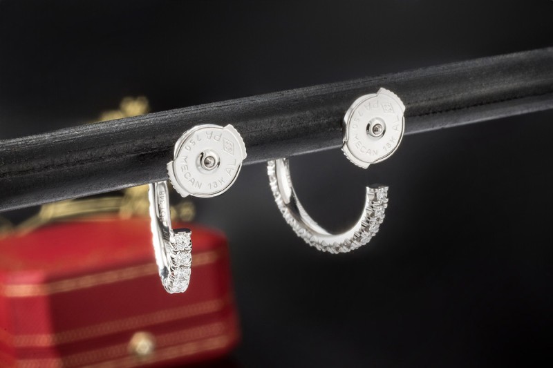 Creolen Ohrringe Etincelle de Cartier Diamanten Kleines Modell Weißgold 