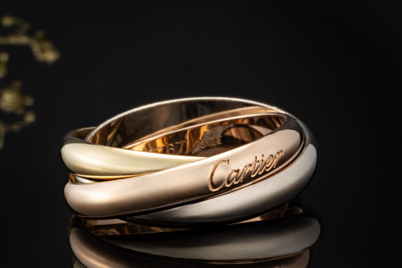 Trinity de Cartier Ring klassisches Modell Gr. 59 in 750er Gold Tricolor 
