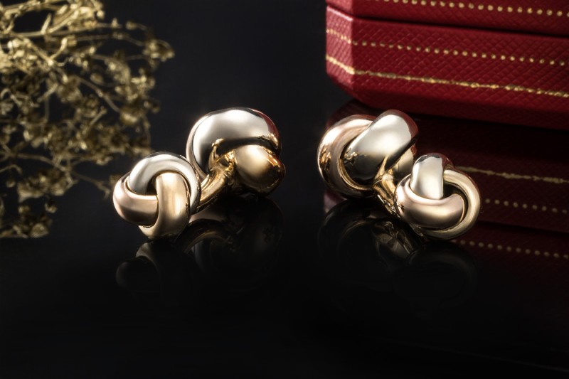 Cartier Manschettenknöpfe Trinity de Cartier Massiv 750er Gold Tricolor 