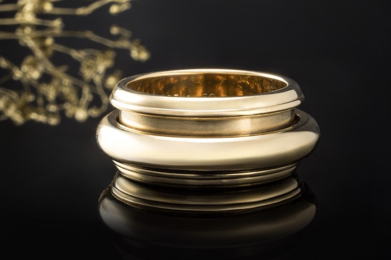 Piaget Ring Possession Drehring XL Kult Modell 1990 Gr. 59 Gelbgold 750 