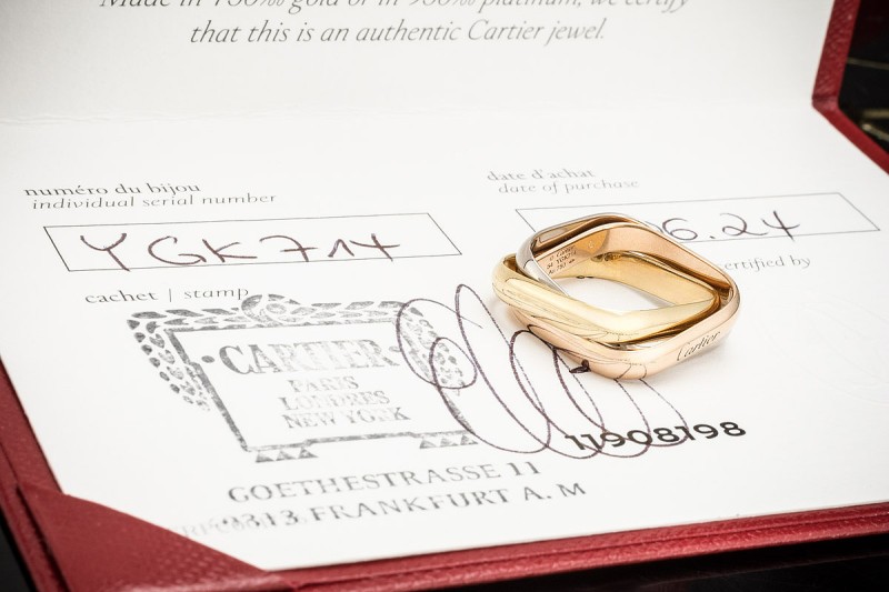 Trinity de Cartier Ring in Kissenform Klassisches Modell Gr. 54 Gold 750 