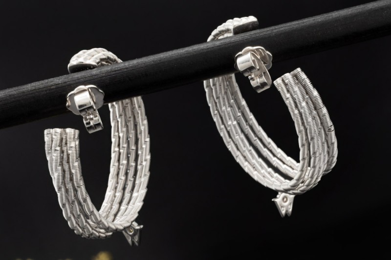 Wellendorff Ohrringe Creolen Sonnenglanz Diamanten Weißgold 750 Full Set 