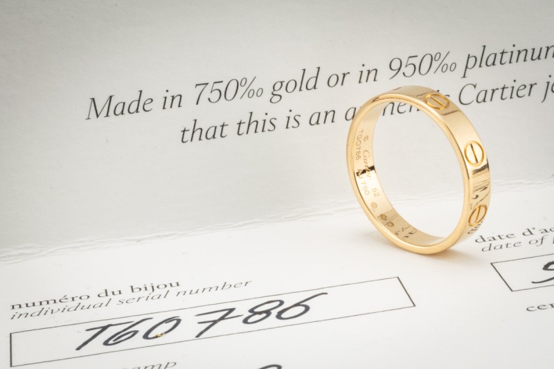 Cartier Love Ring Kleines Modell Massiv in 750er Gelbgold Größe 52 