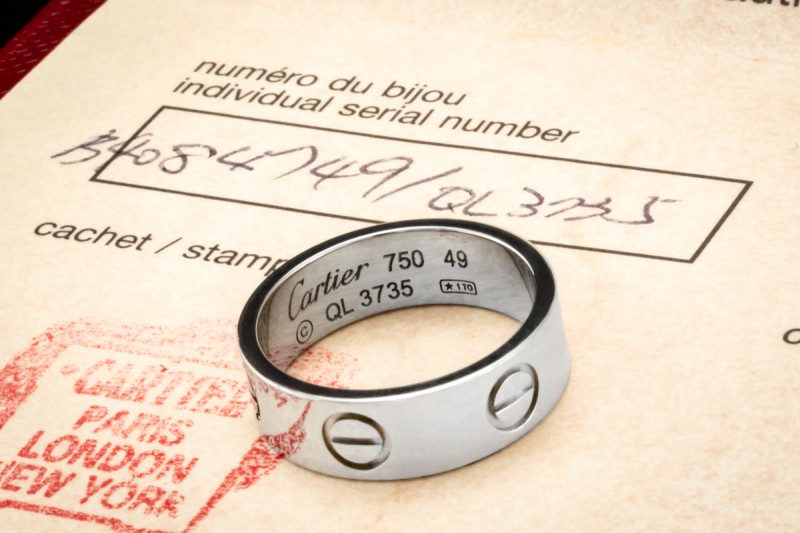 Cartier Love Ring Klassisches Modell 750er Weißgold Größe 49 Zertifikat 