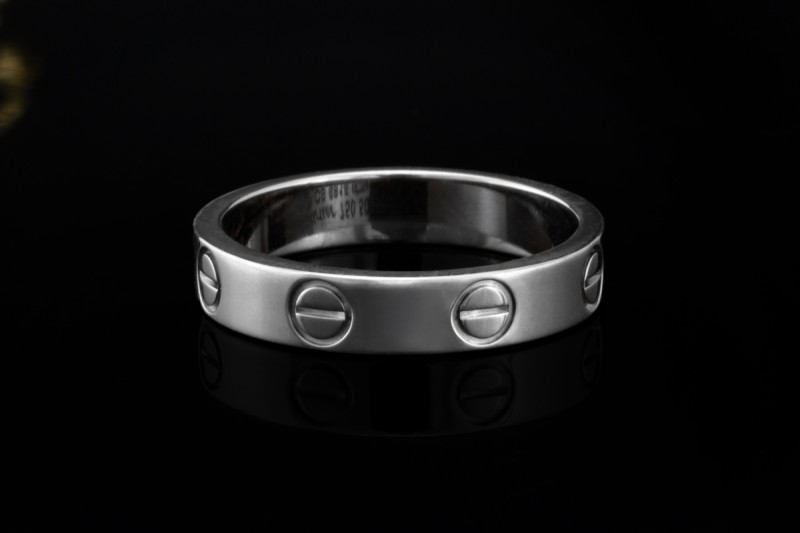Cartier Love Ring Kleines Modell Schmal in Weißgold 750 Arbeit Größe 50 