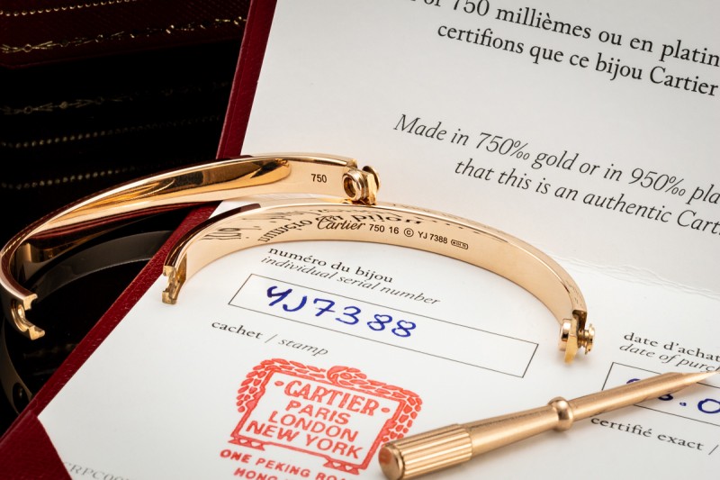 Cartier Love Armreif Klassisch Roségold 750 Bracelet Gr 16 Full Set 2023 