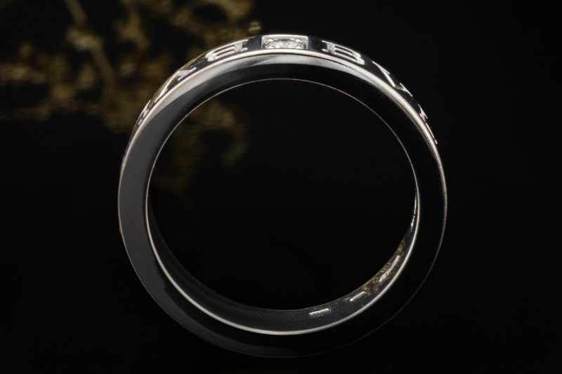 BVLGARI B.zero1 Ring Essential Band Solitär Diamant in Weißgold 750 OVP 