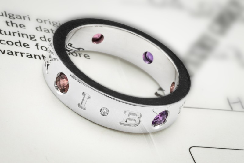 BVLGARI Roman Sorbets Ring Amethyst Turmalin Diamant in 750er Weißgold 