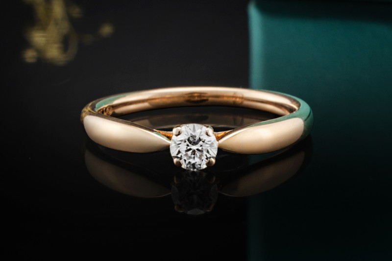 Tiffany & Co. Harmony Ring Solitär Trauring mit Diamant in Roségold 750 