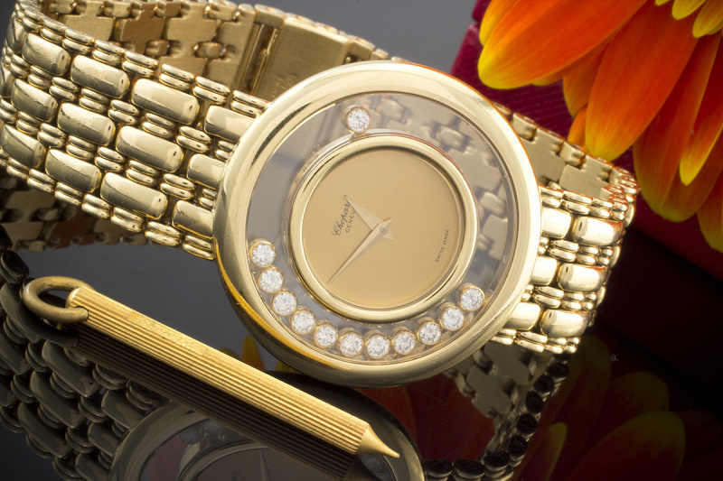 Seltene Chopard Happy Diamonds VollGold mit Brillanten 
