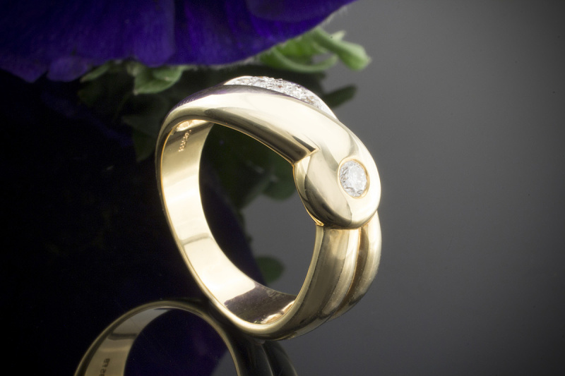 BrillantRing Top Wesselton Brillanten Ring in 585er Gelbgold 