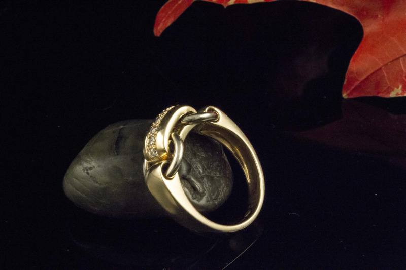 Laudier Ring bewegl. Bicolor Gold Weißgold mit Brillanten 585  