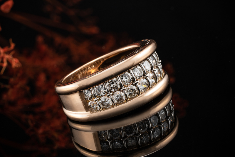 Cartier Ring Diamanten Brillanten geflochten in Platin 950 Rotgold 750 