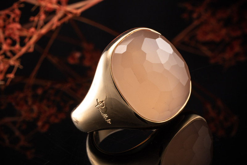 Pomellato Ring Cipria mit Rosenquarz facettiert in Rotgold Rosegold 750 