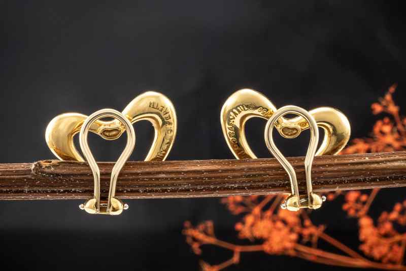 Tiffany & Co. Ohrringe Open Heart Elsa Peretti Ohrclips in Gelbgold 750 