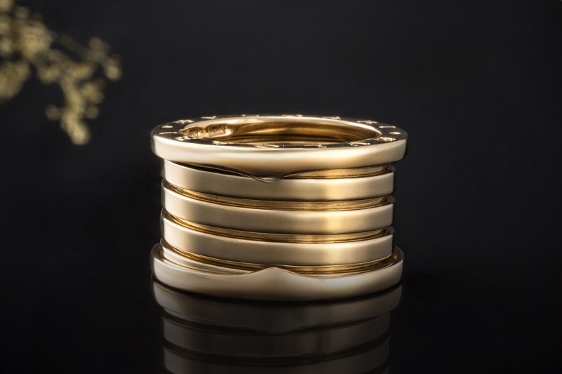 BVLGARI B.zero1 4-Band Ring beweglich in 750er Gelbgold Neuwertig Gr. 54 