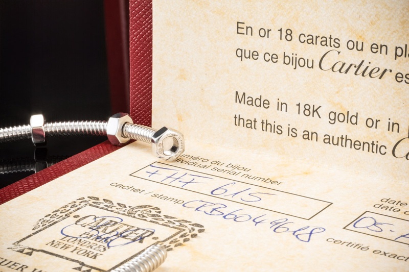 Ecrou de Cartier Armreif Armband mit Muttern in Weißgold Gr. 18 Full Set 