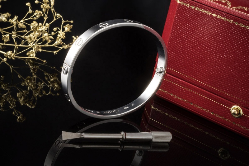 Cartier Love Armreif Armband Bracelet in 750er Weißgold Größe 17 cm OVP 