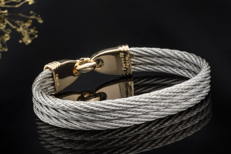 Fred Paris Armband Bracelet Force 10 Segelseil geflochten Gelbgold 750 