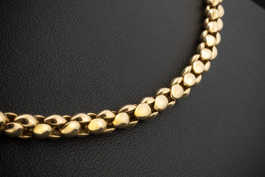 Cartier Collier Vintage Halskette anschmiegsam in 750er Gelbgold 42,5 cm 