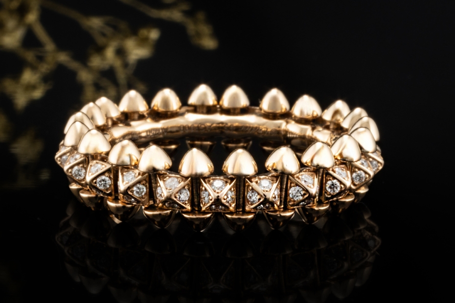 Clash de Cartier Ring Kleines Modell mit Diamanten in 750er Roségold 55 