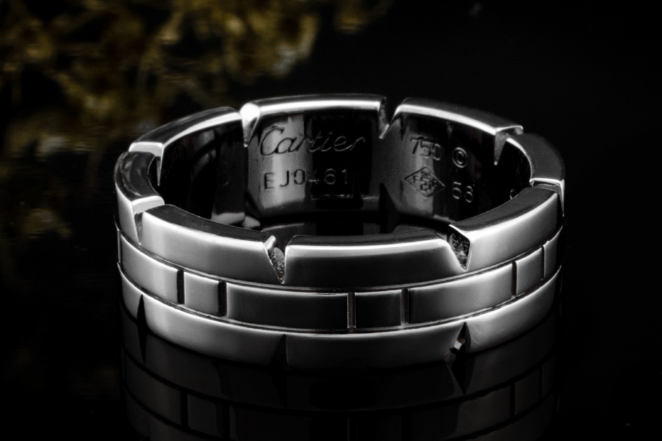 Cartier Tank Francaise Ring Klassisches Modell Bandring in Weißgold 750 