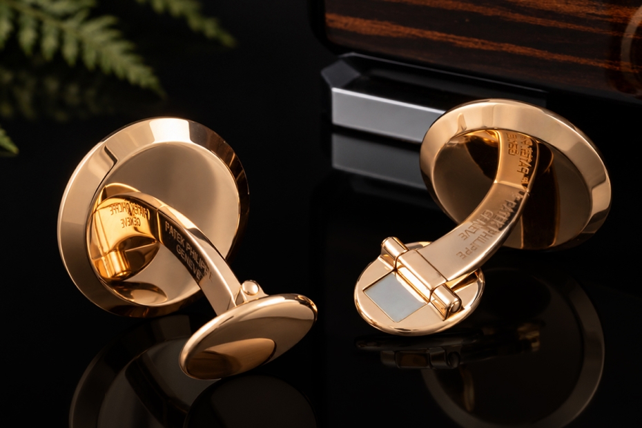Patek Philippe Calatrava Manschettenknöpfe mit Onyx in Roségold 750 OVP 