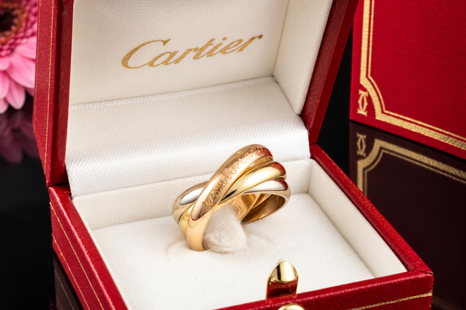 Trinity de Cartier Ring Klassisches Modell Gold Tricolor Gr. 53 Full Set 