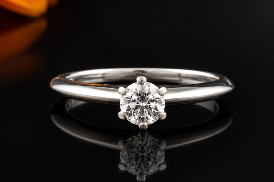Tiffany & Co Solitär Ring Setting mit Diamant Brillant 0,34 Ct in Platin 