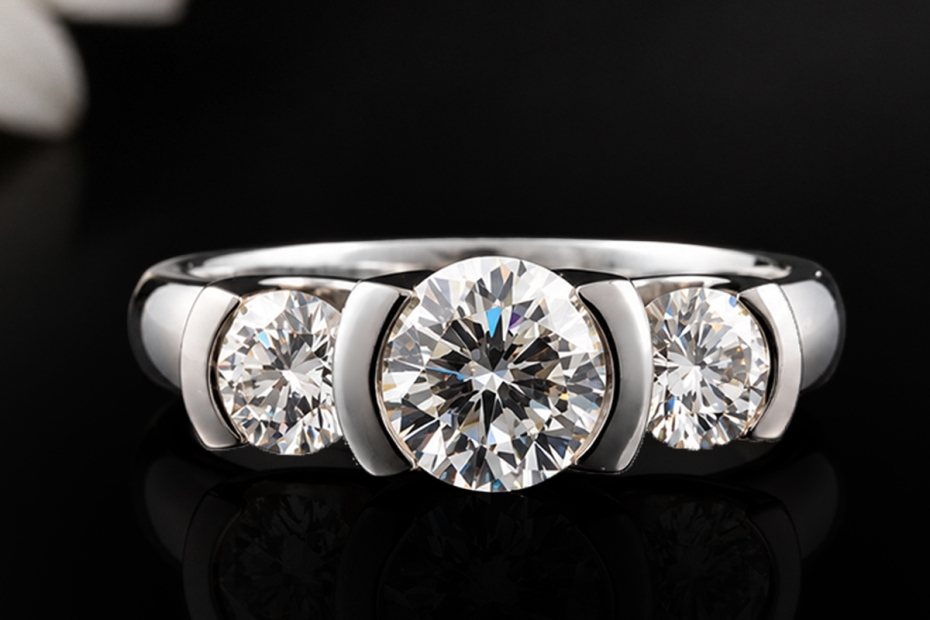 Trilogie Brillantring 1,78 Carat natürliche Diamanten in 750er Weißgold 