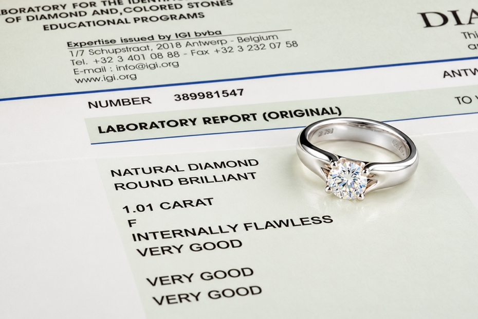 Juwelier Lücker Solitär Brillantring 1 Carat Lupenrein mit Weißgold 750 