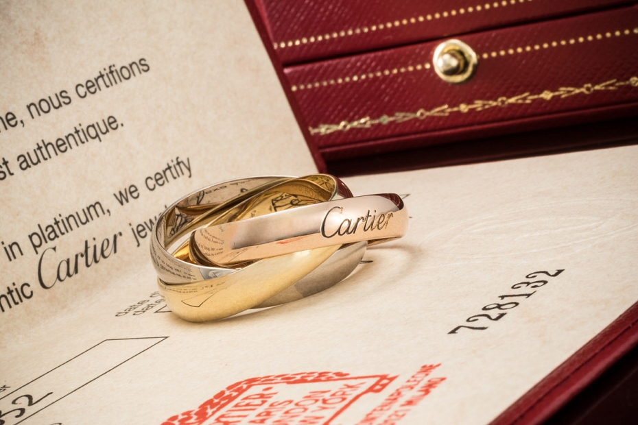 Trinity de Cartier Ring Großes Modell XL LM Gold Tricolor Gr 64 Full Set 