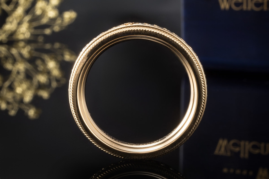 Wellendorff Ring Memoire Brillant Julia Diamant Drehring Gelbgold 56 OVP 
