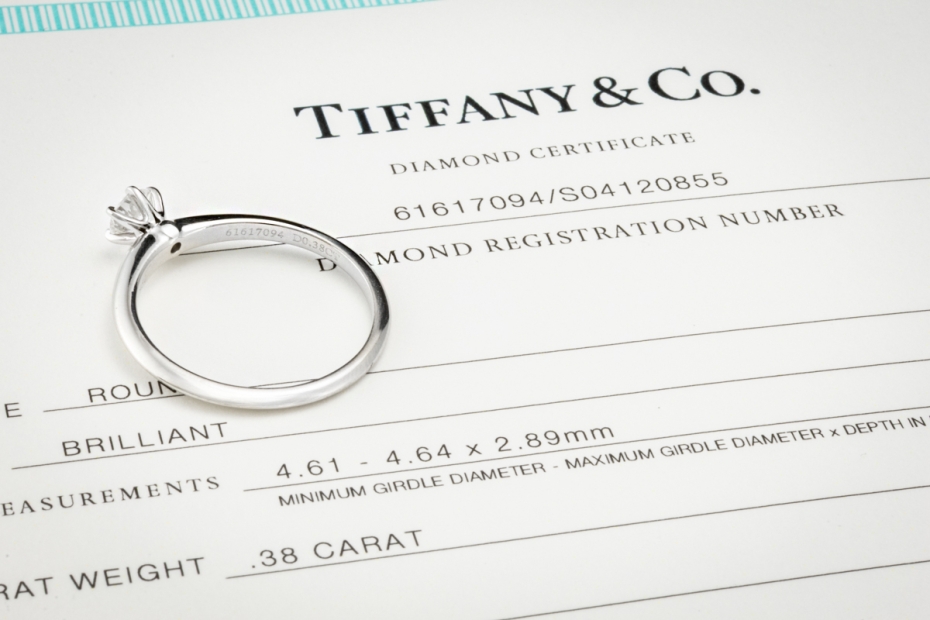 Tiffany & Co Solitär Ring Setting mit Diamant 0,38 Ct in Platin Full Set 