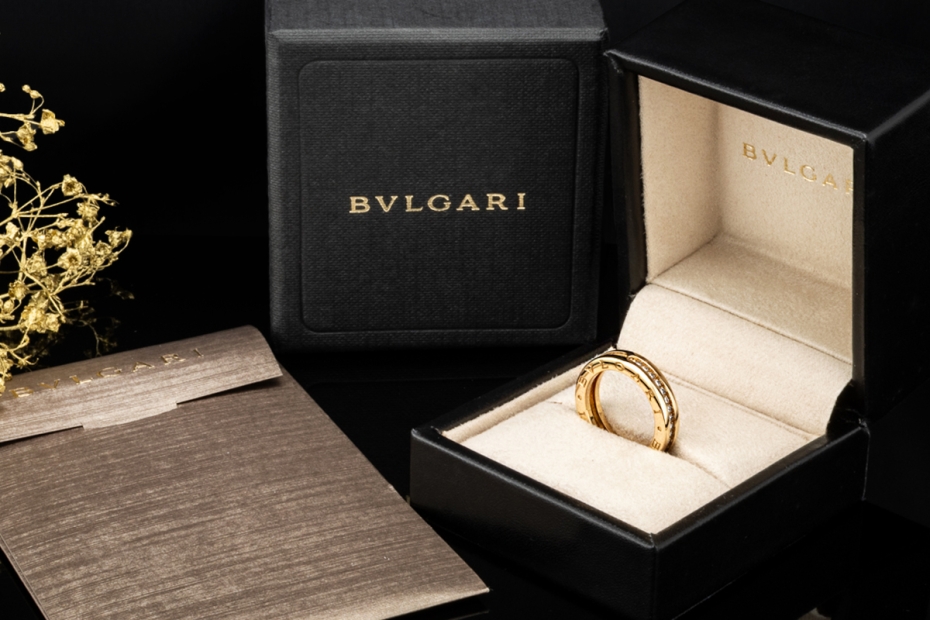 BVLGARI B.zero1 1-Band Memoire Ring Diamanten Gelbgold 750 Größe 53 OVP 