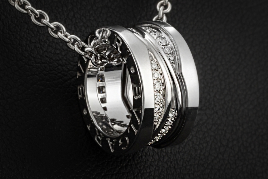 BVLGARI B.zero1 Collier Kette Design Legend Diamanten in 750er Weißgold 