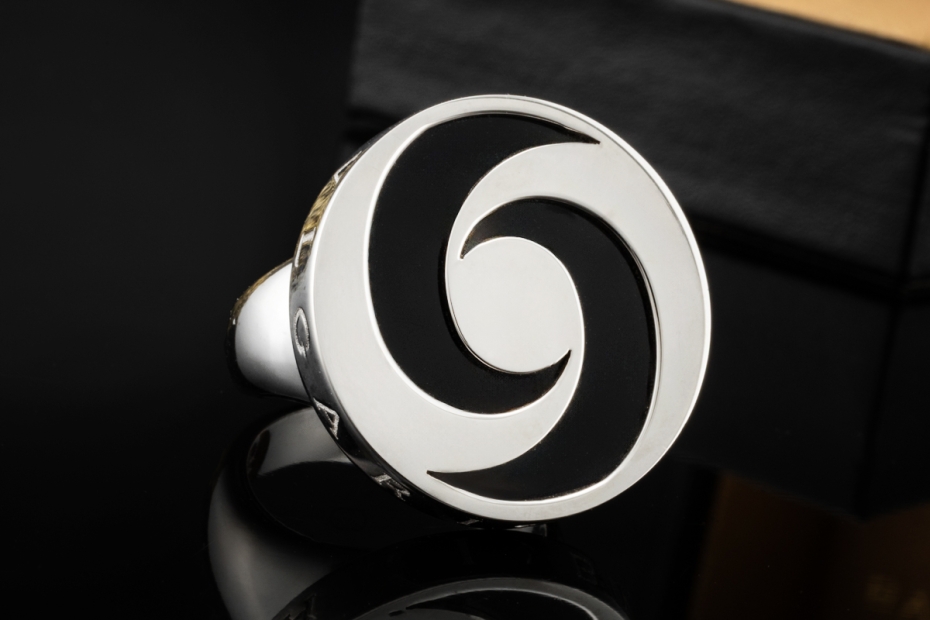 BVLGARI Ring Optical Spinning mit Drehscheibe in 750er Weißgold OVP 