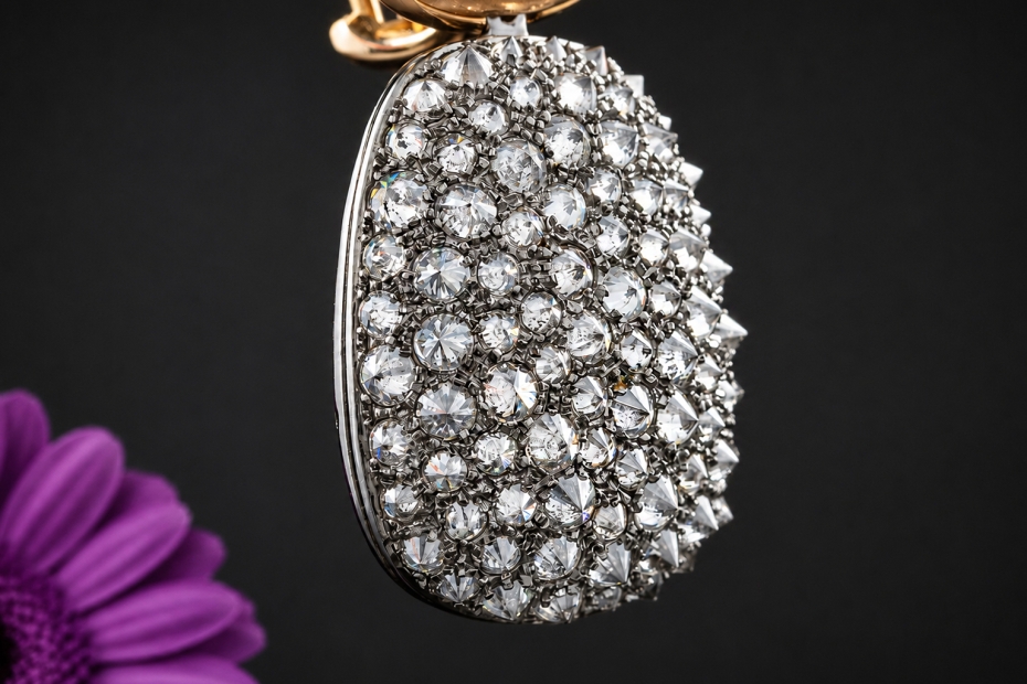 Hollfelder Punk-Couture Ohrringe Ohrhänger Graue Diamanten in 750er Gold 