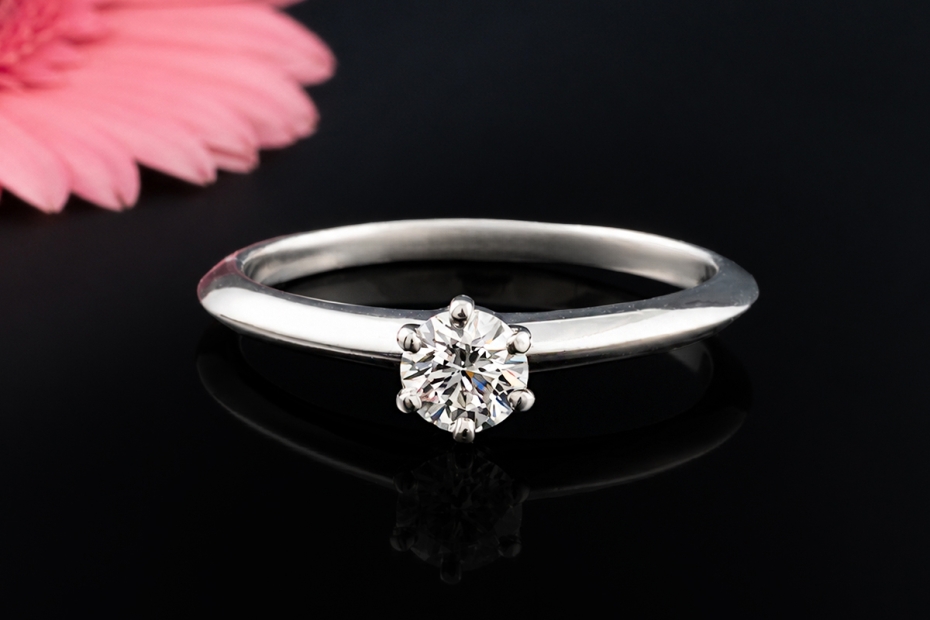 Tiffany & Co. Solitär Ring Setting mit Diamant 0,33 Ct in Platin 950 OVP 
