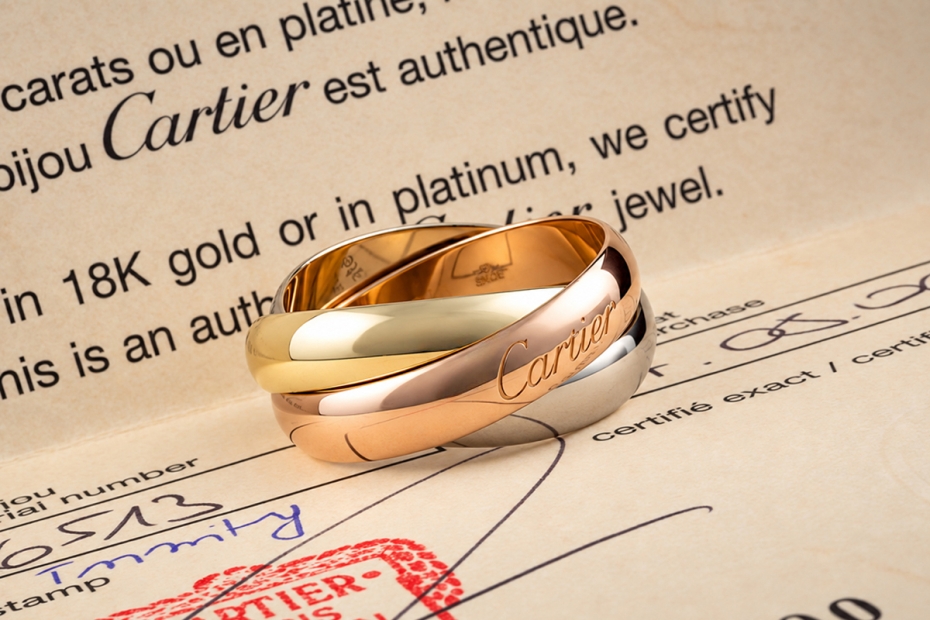 Trinity de Cartier Ring Großes Modell 750er Gold Tricolor Full Set Gr 65 