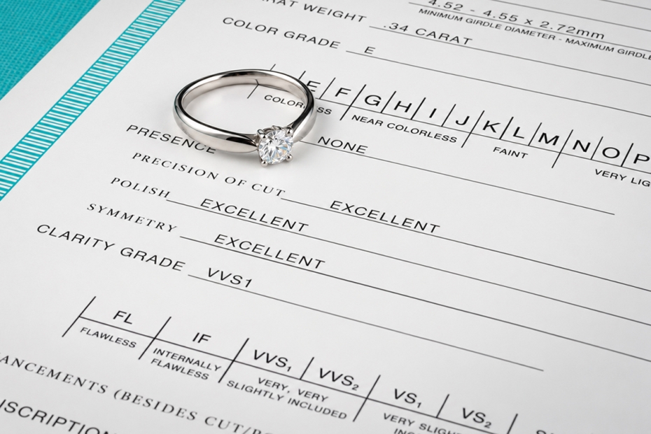 Tiffany & Co. Harmony Solitär Ring Diamant 0,34 Ct 950er Platin Full Set 