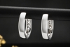 Klassische Creolen Ohrringe Ohrstecker mit Diamanten in 750er Weißgold 